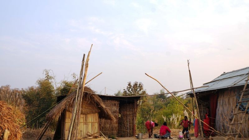 One of the houses in the Wophong Taro Bosti and Boro-Lengri areas (bordering Nagaland’s Dimapur district) effected by the human-elephant conflicts. (Morung Photo)